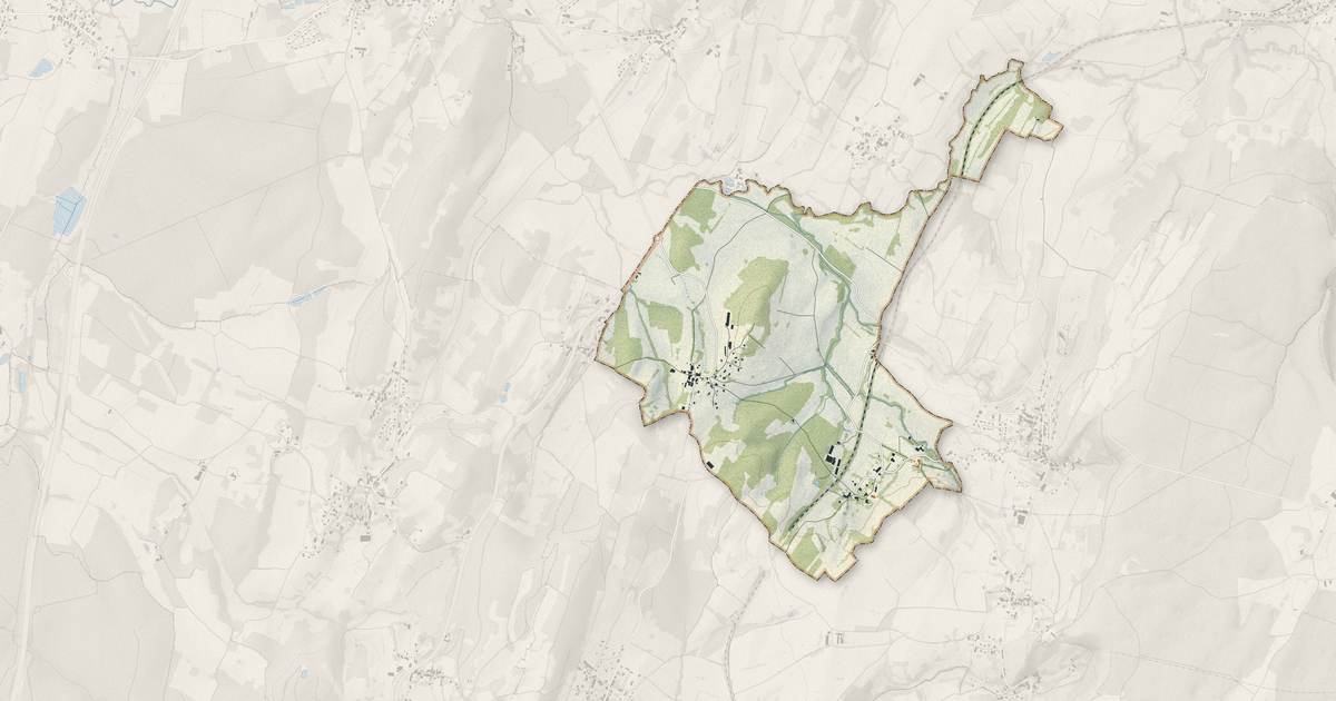 Portrait cartographique de Saint-Lamain : relief, eau, forêts, bâti et voies, calculés à partir des données de l'IGN