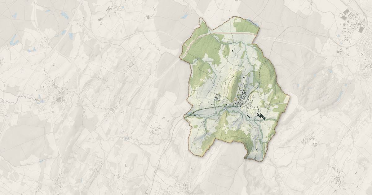 Portrait cartographique de Saint-Lothain : relief, eau, forêts, bâti et voies, calculés à partir des données de l'IGN