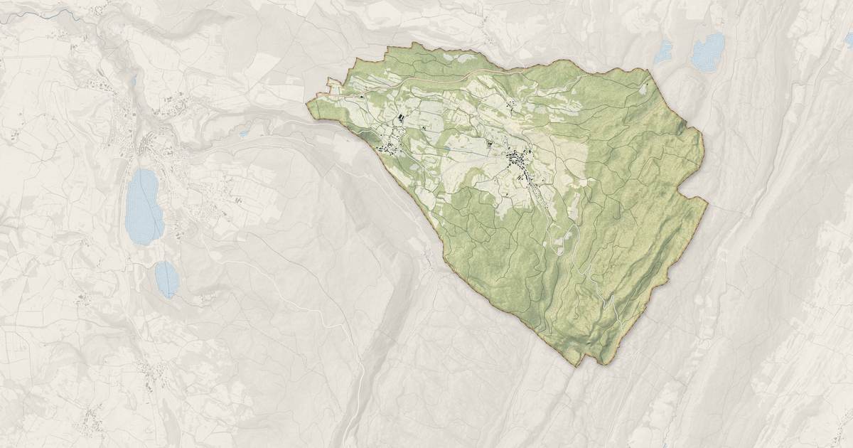 Portrait cartographique de Saint-Maurice-Crillat : relief, eau, forêts, bâti et voies, calculés à partir des données de l'IGN