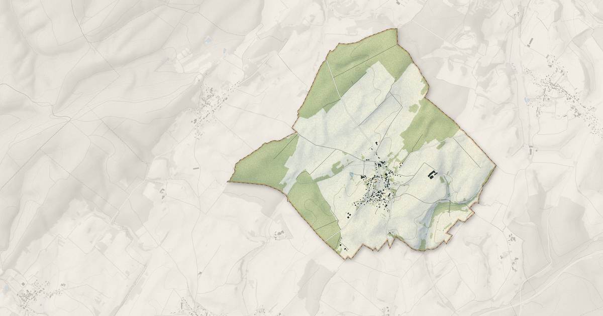 Portrait cartographique de Sermange : relief, eau, forêts, bâti et voies, calculés à partir des données de l'IGN