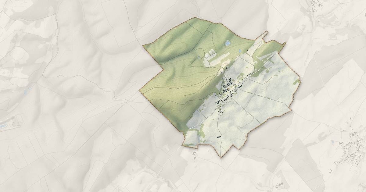 Portrait cartographique de Serre-les-Moulières : relief, eau, forêts, bâti et voies, calculés à partir des données de l'IGN