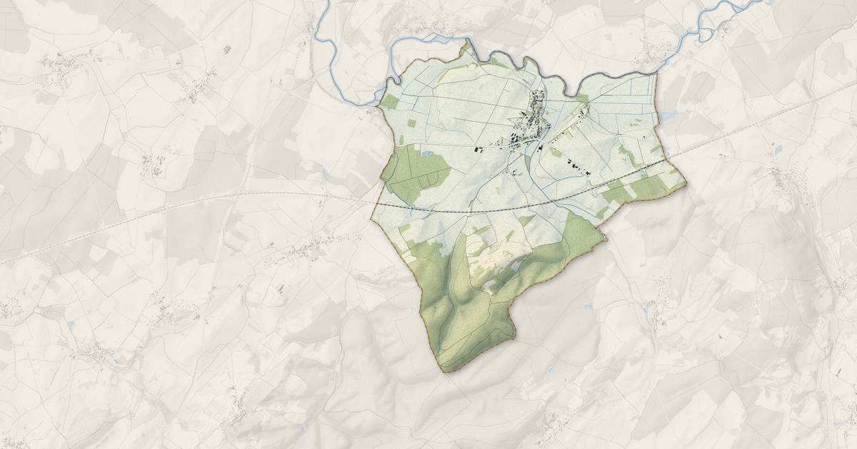 Portrait cartographique de Thervay : relief, eau, forêts, bâti et voies, calculés à partir des données de l'IGN
