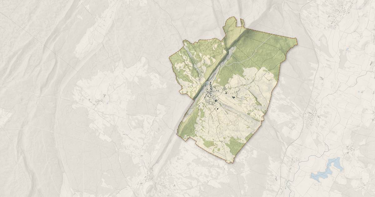 Portrait cartographique de Valempoulières : relief, eau, forêts, bâti et voies, calculés à partir des données de l'IGN