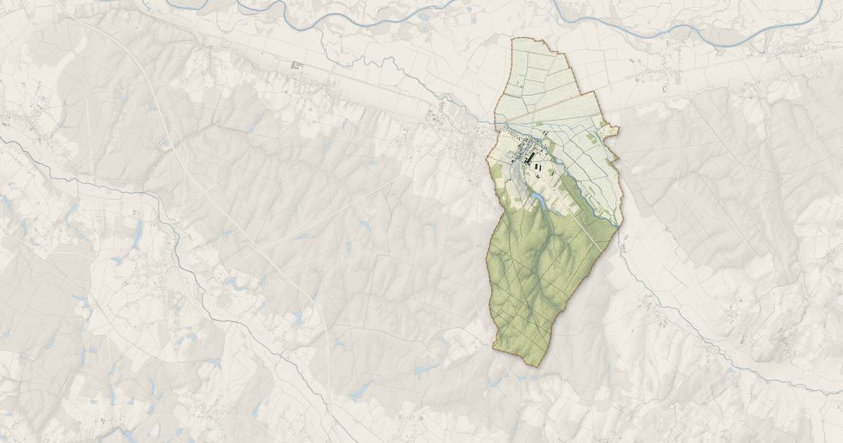 Portrait cartographique de Vaudrey : relief, eau, forêts, bâti et voies, calculés à partir des données de l'IGN
