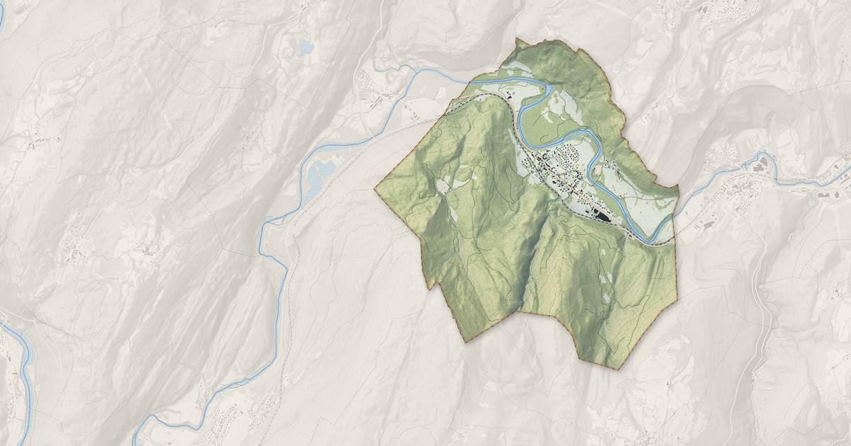 Portrait cartographique de Vaux-lès-Saint-Claude : relief, eau, forêts, bâti et voies, calculés à partir des données de l'IGN