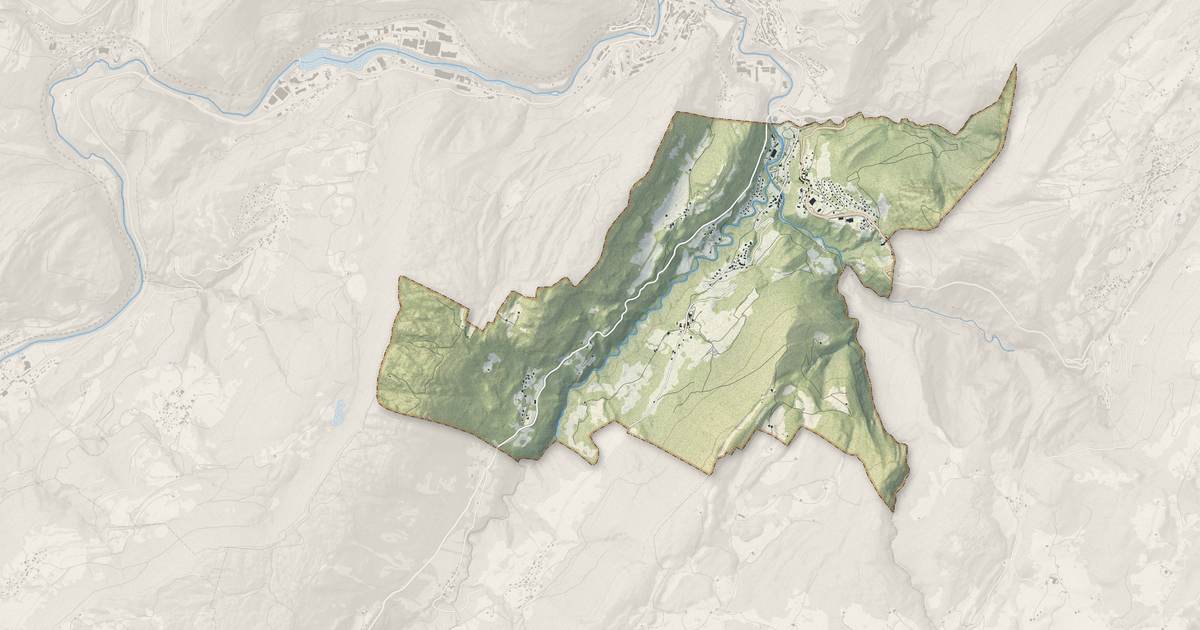 Portrait cartographique de Villard-Saint-Sauveur : relief, eau, forêts, bâti et voies, calculés à partir des données de l'IGN