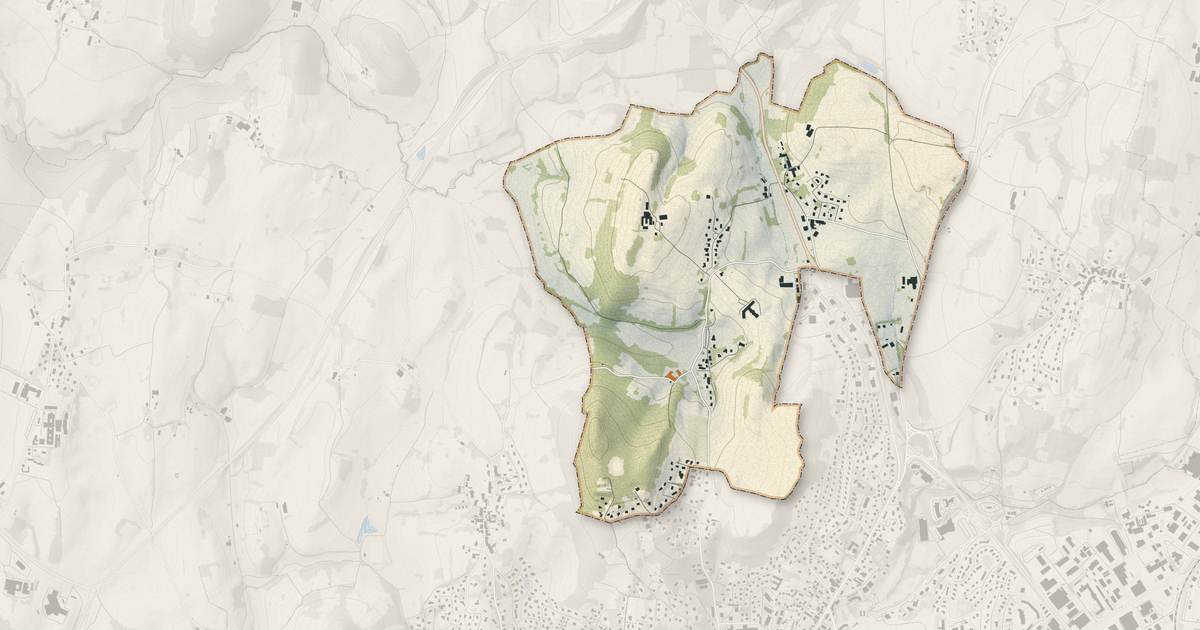 Portrait cartographique de Villeneuve-sous-Pymont : relief, eau, forêts, bâti et voies, calculés à partir des données de l'IGN