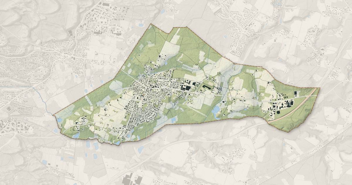 Portrait cartographique de Angresse : relief, eau, forêts, bâti et voies, calculés à partir des données de l'IGN