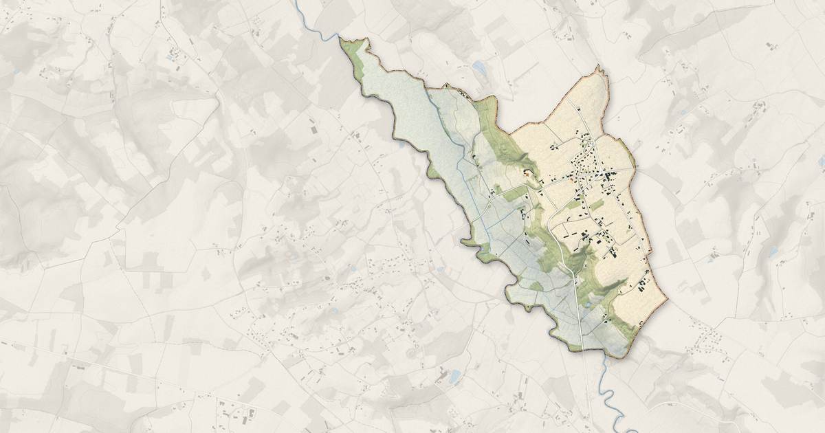 Portrait cartographique de Aubagnan : relief, eau, forêts, bâti et voies, calculés à partir des données de l'IGN
