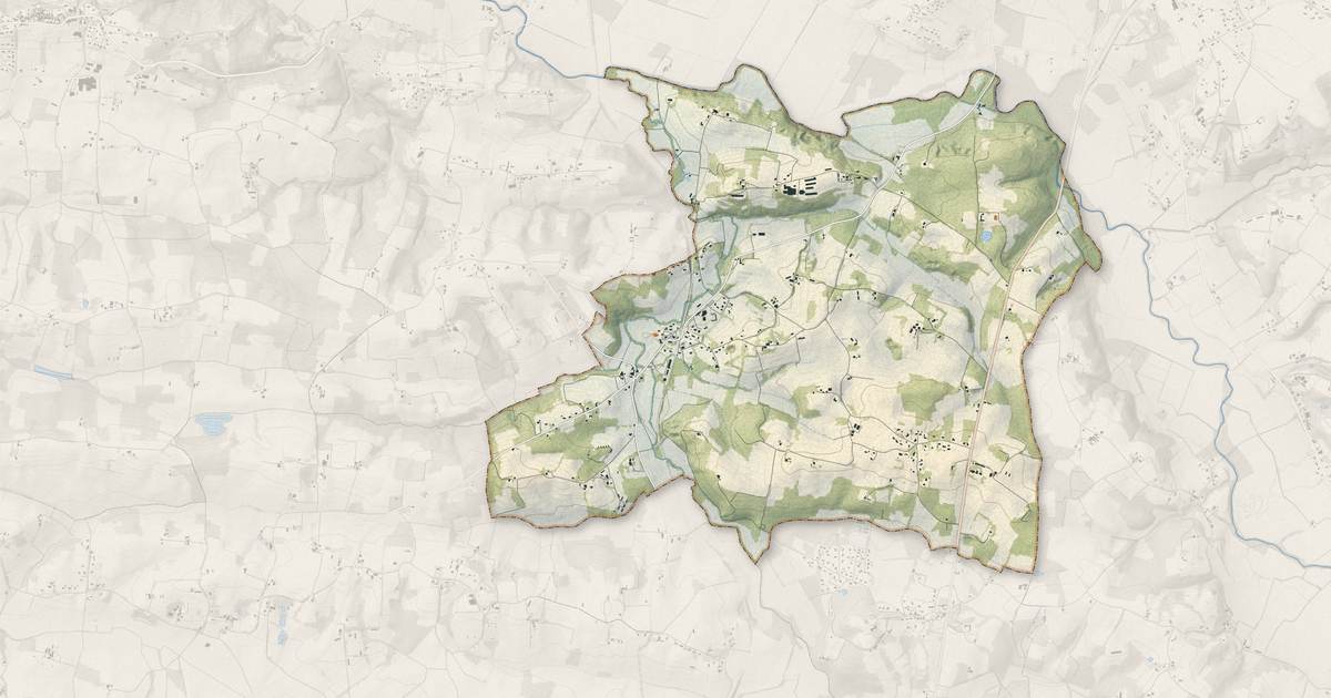 Portrait cartographique de Audignon : relief, eau, forêts, bâti et voies, calculés à partir des données de l'IGN