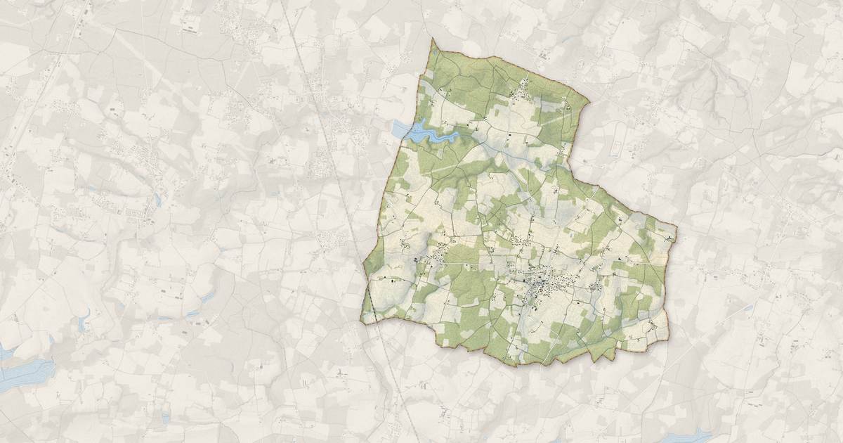 Portrait cartographique de Bascons : relief, eau, forêts, bâti et voies, calculés à partir des données de l'IGN
