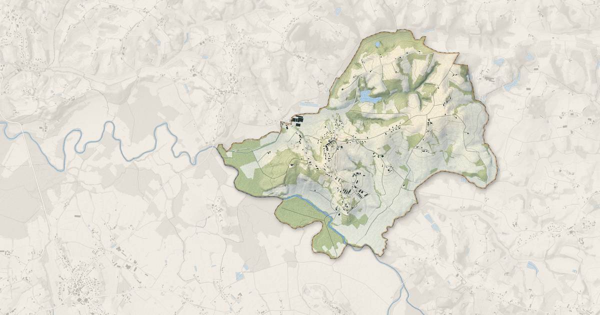 Portrait cartographique de Bastennes : relief, eau, forêts, bâti et voies, calculés à partir des données de l'IGN