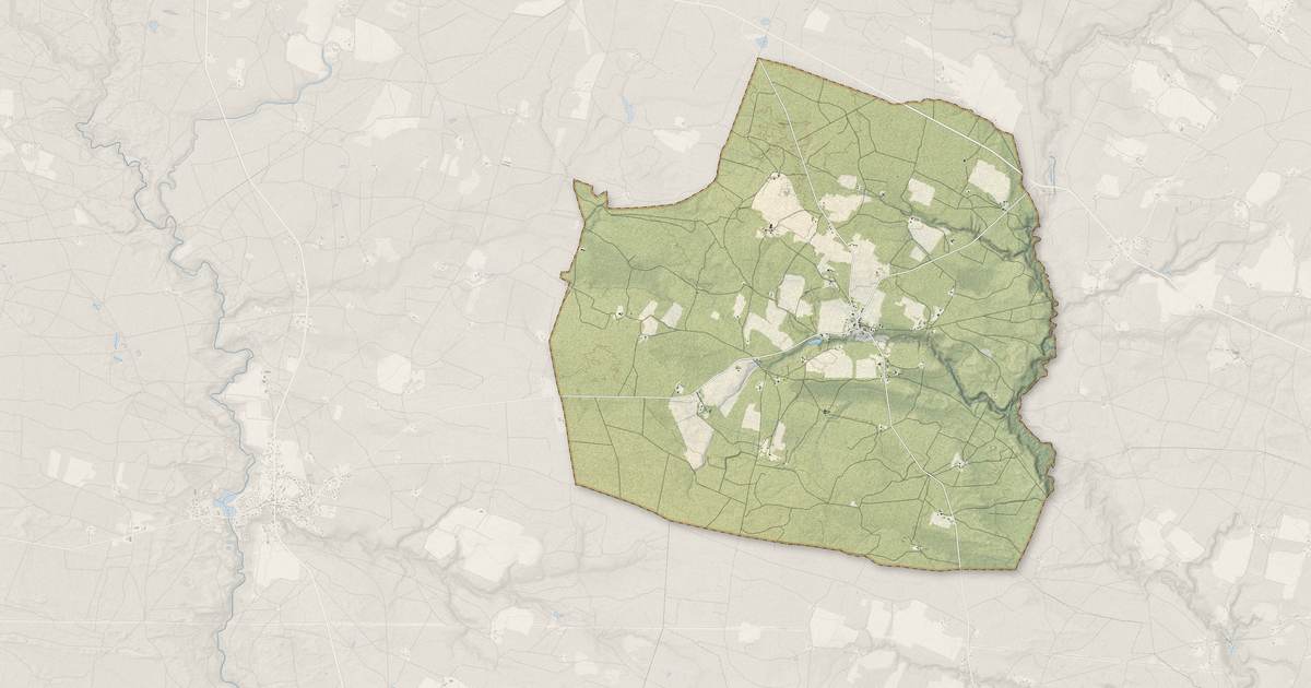 Portrait cartographique de Bélis : relief, eau, forêts, bâti et voies, calculés à partir des données de l'IGN