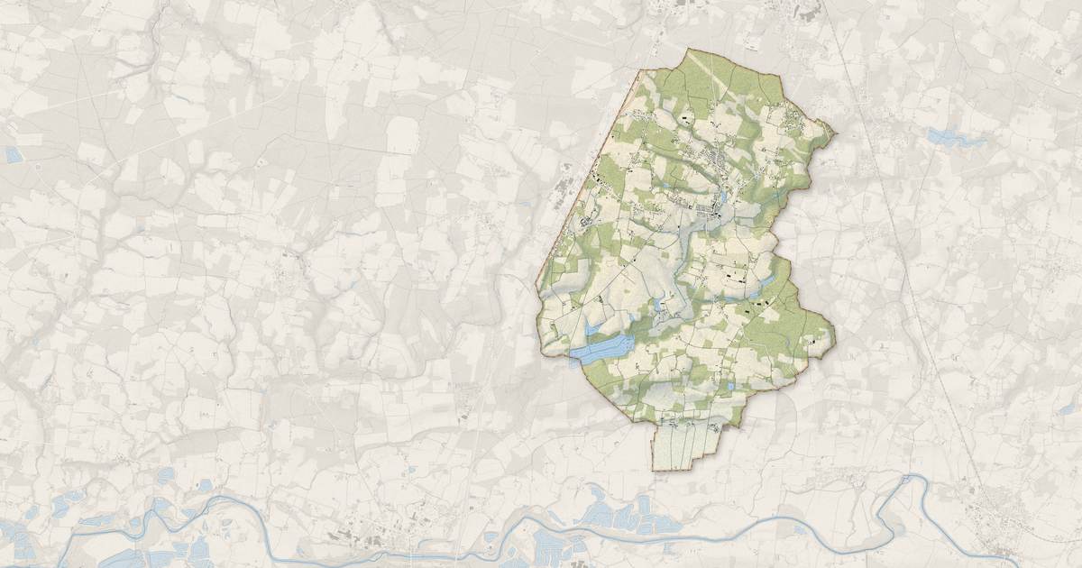 Portrait cartographique de Benquet : relief, eau, forêts, bâti et voies, calculés à partir des données de l'IGN