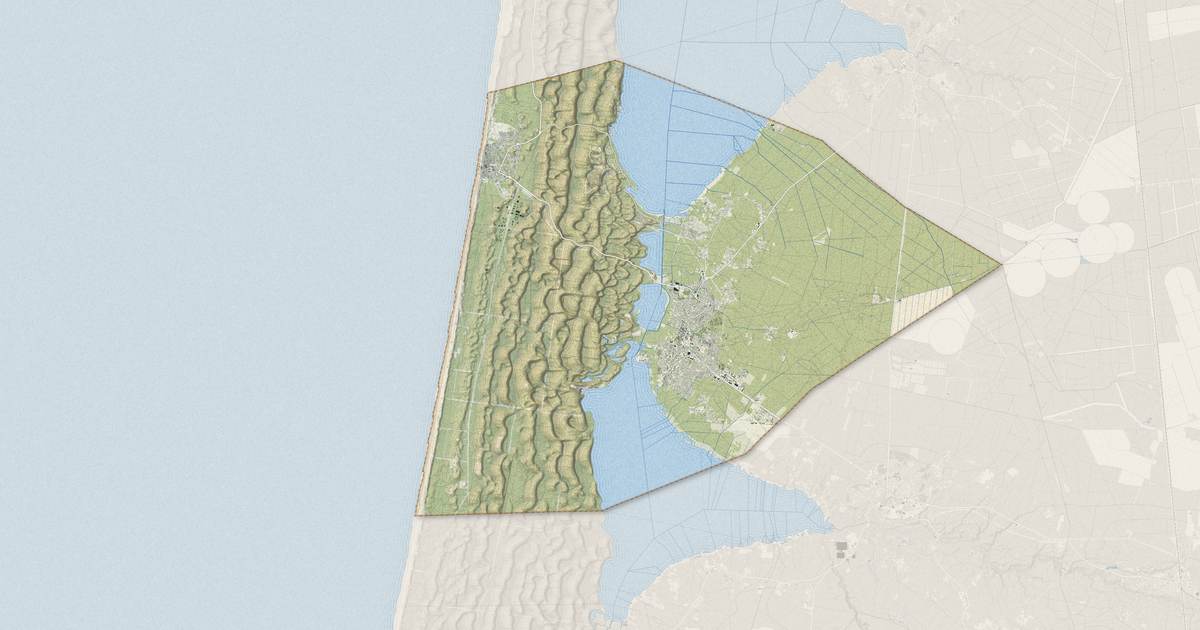 Portrait cartographique de Biscarrosse : relief, eau, forêts, bâti et voies, calculés à partir des données de l'IGN