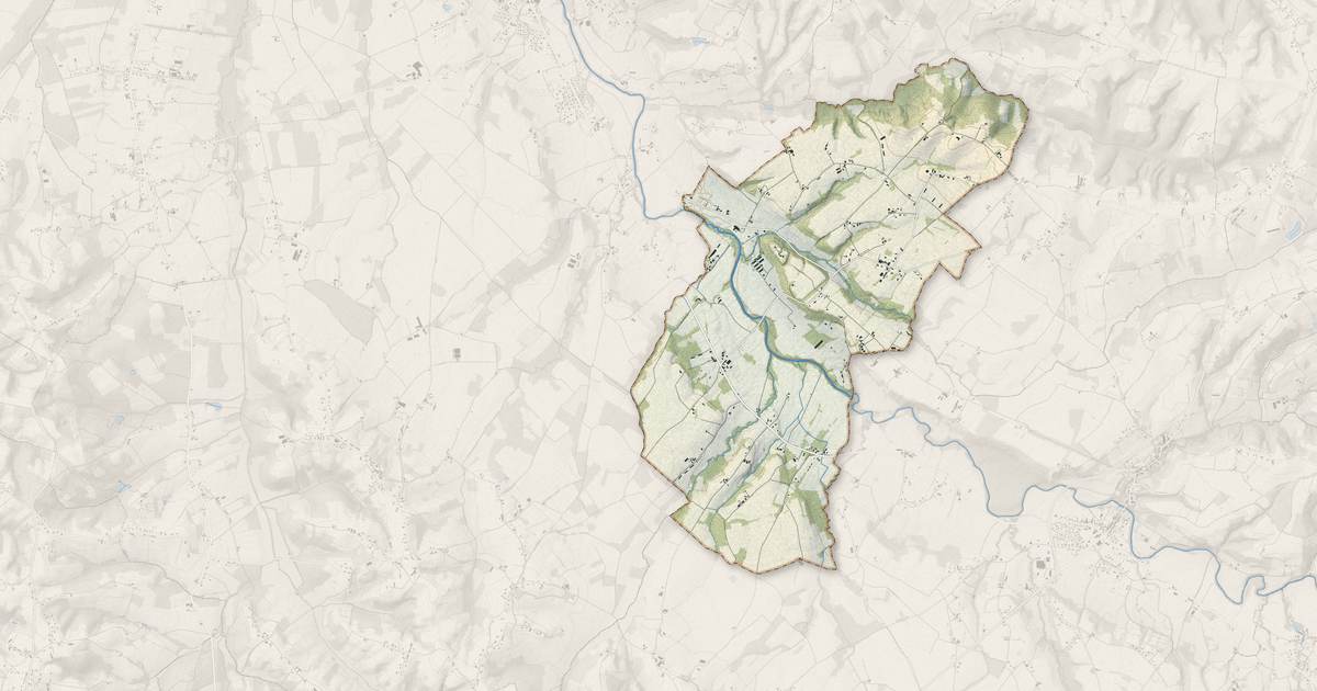 Portrait cartographique de Bonnegarde : relief, eau, forêts, bâti et voies, calculés à partir des données de l'IGN