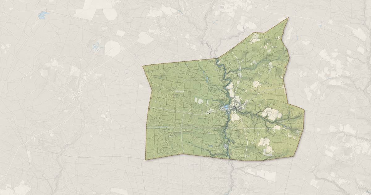 Portrait cartographique de Brocas : relief, eau, forêts, bâti et voies, calculés à partir des données de l'IGN
