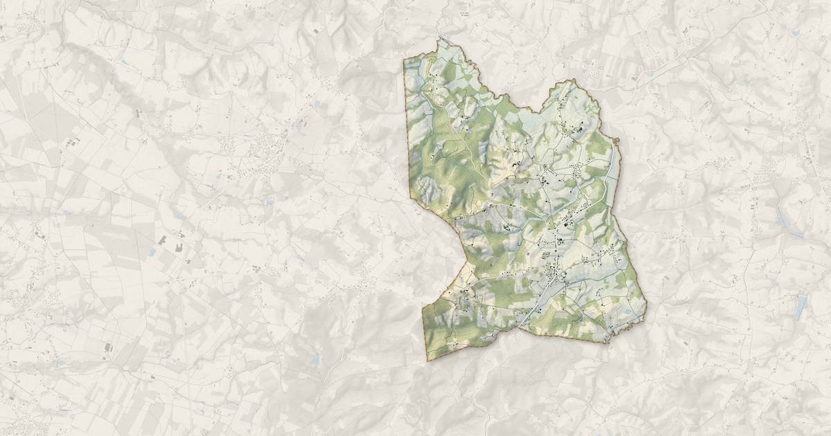Portrait cartographique de Cagnotte : relief, eau, forêts, bâti et voies, calculés à partir des données de l'IGN