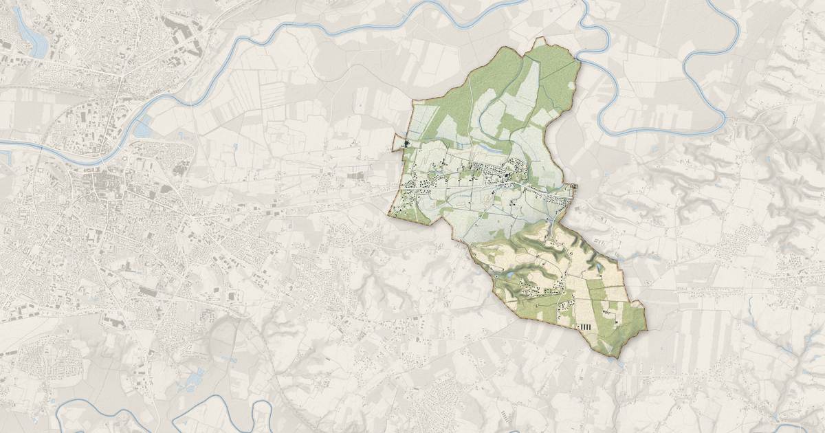 Portrait cartographique de Candresse : relief, eau, forêts, bâti et voies, calculés à partir des données de l'IGN