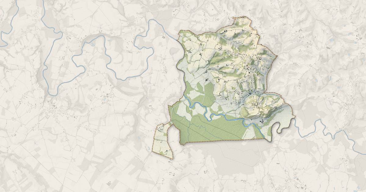 Portrait cartographique de Castelnau-Chalosse : relief, eau, forêts, bâti et voies, calculés à partir des données de l'IGN