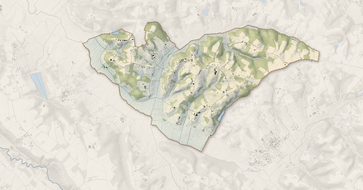 Portrait cartographique de Castelnau-Tursan : relief, eau, forêts, bâti et voies, calculés à partir des données de l'IGN
