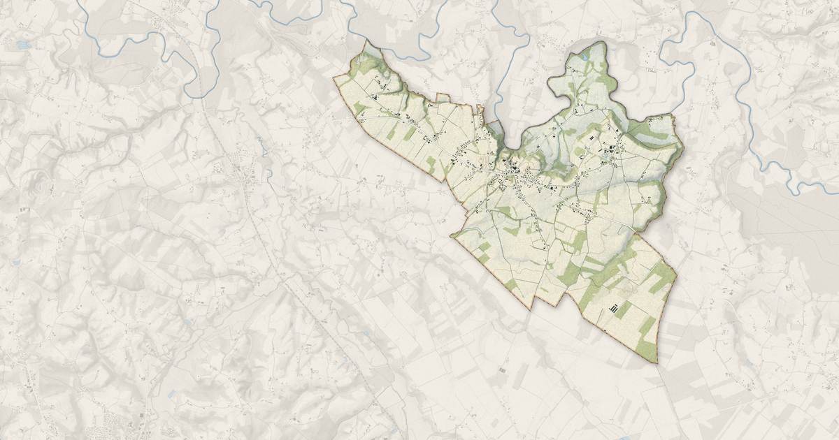 Portrait cartographique de Clermont : relief, eau, forêts, bâti et voies, calculés à partir des données de l'IGN