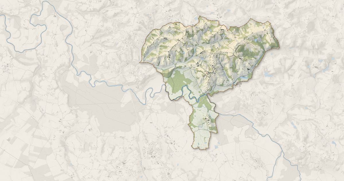 Portrait cartographique de Donzacq : relief, eau, forêts, bâti et voies, calculés à partir des données de l'IGN