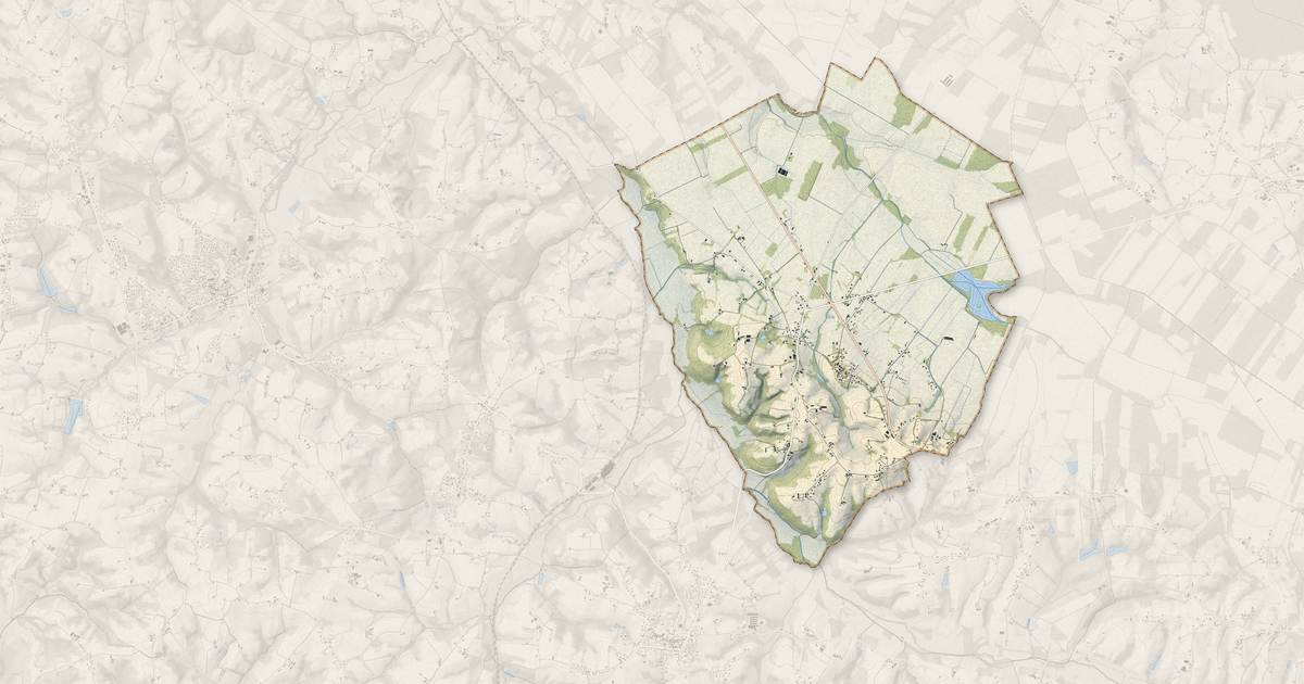 Portrait cartographique de Estibeaux : relief, eau, forêts, bâti et voies, calculés à partir des données de l'IGN