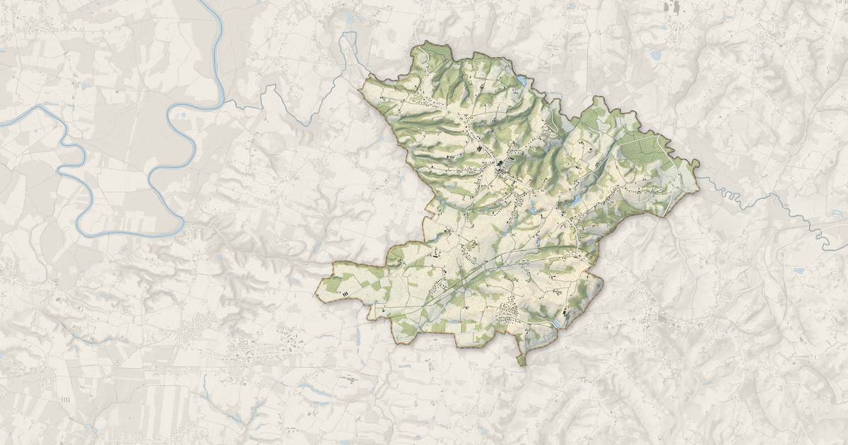 Portrait cartographique de Gamarde-les-Bains : relief, eau, forêts, bâti et voies, calculés à partir des données de l'IGN