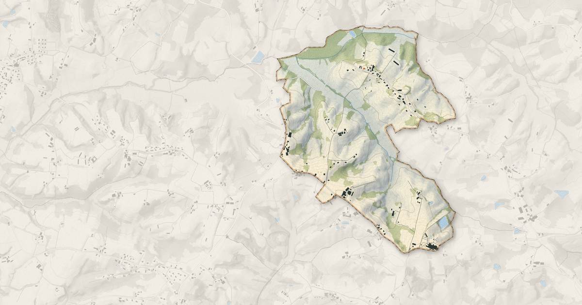 Portrait cartographique de Gibret : relief, eau, forêts, bâti et voies, calculés à partir des données de l'IGN