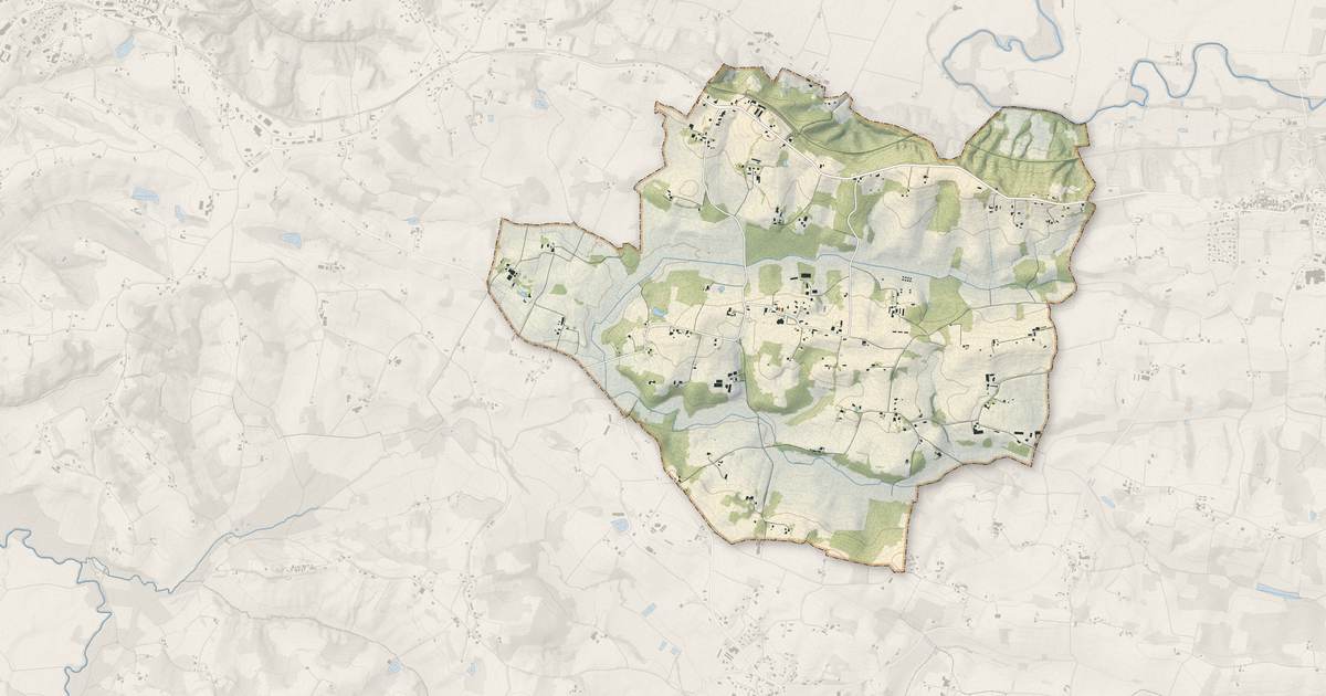 Portrait cartographique de Hauriet : relief, eau, forêts, bâti et voies, calculés à partir des données de l'IGN