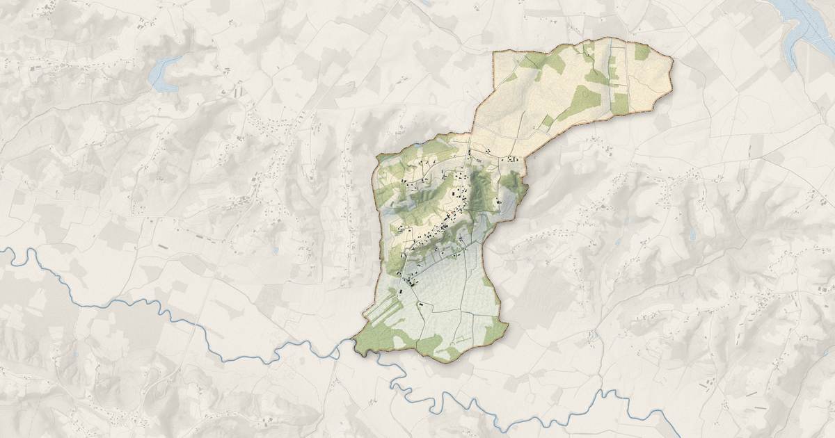 Portrait cartographique de Labastide-Chalosse : relief, eau, forêts, bâti et voies, calculés à partir des données de l'IGN