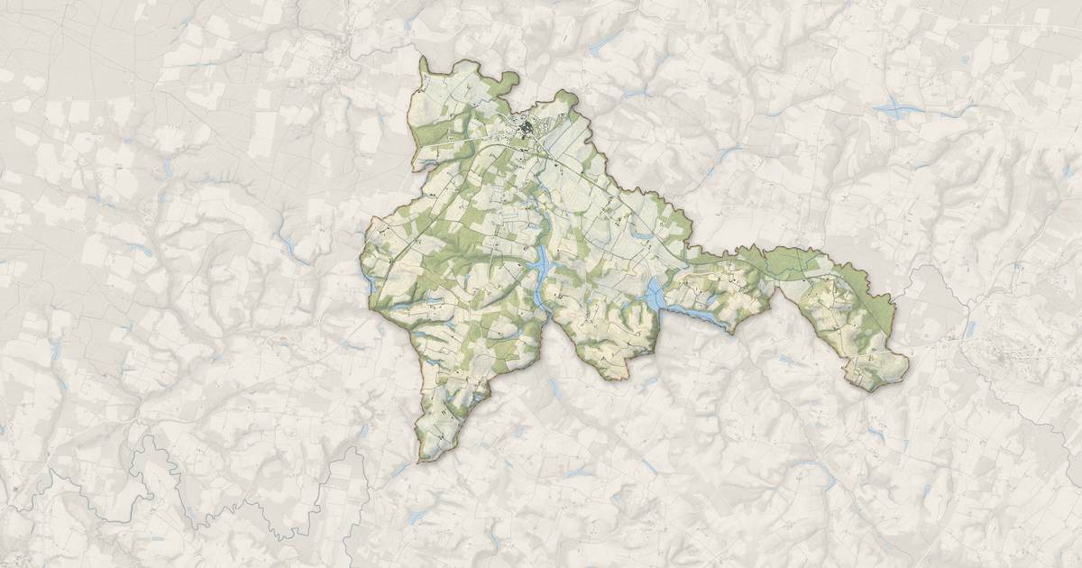 Portrait cartographique de Labastide-d'Armagnac : relief, eau, forêts, bâti et voies, calculés à partir des données de l'IGN