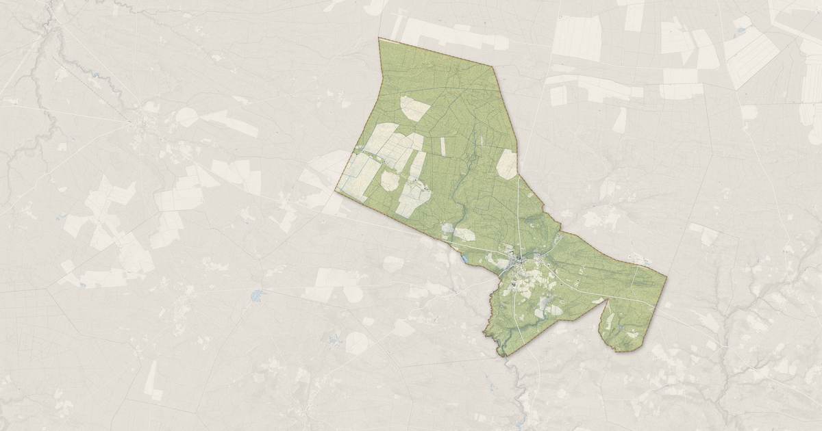 Portrait cartographique de Labrit : relief, eau, forêts, bâti et voies, calculés à partir des données de l'IGN