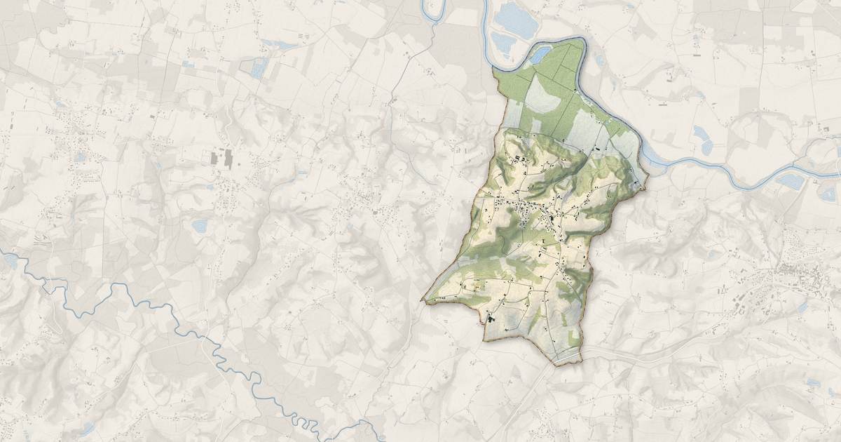 Portrait cartographique de Laurède : relief, eau, forêts, bâti et voies, calculés à partir des données de l'IGN