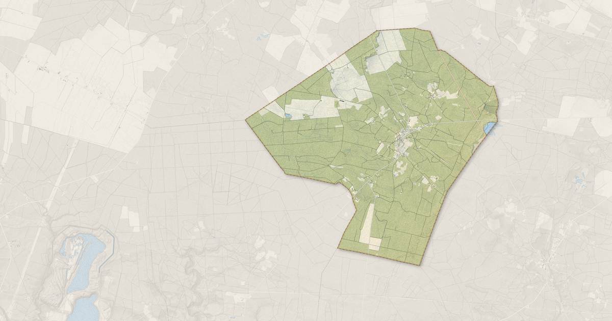Portrait cartographique de Luglon : relief, eau, forêts, bâti et voies, calculés à partir des données de l'IGN