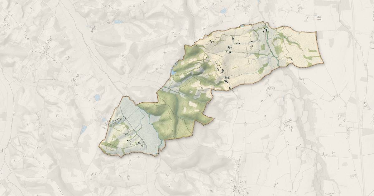 Portrait cartographique de Mauries : relief, eau, forêts, bâti et voies, calculés à partir des données de l'IGN