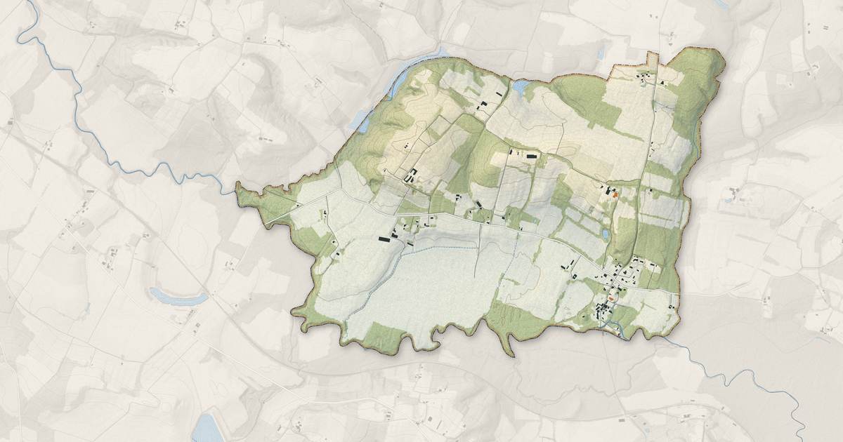 Portrait cartographique de Mauvezin-d'Armagnac : relief, eau, forêts, bâti et voies, calculés à partir des données de l'IGN