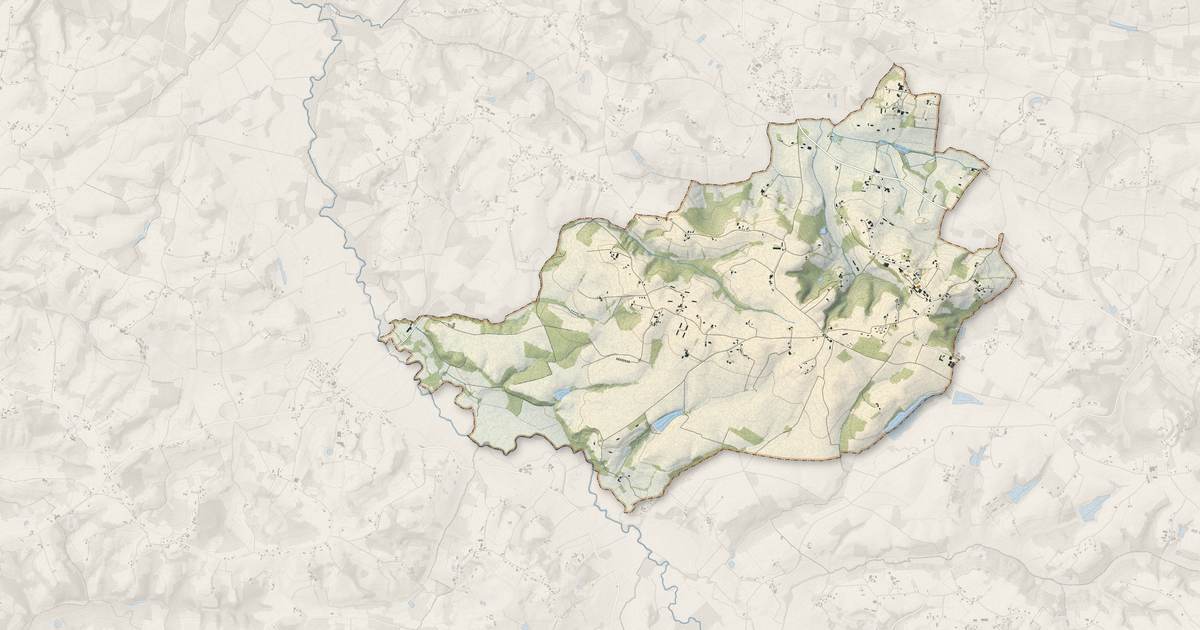 Portrait cartographique de Maylis : relief, eau, forêts, bâti et voies, calculés à partir des données de l'IGN