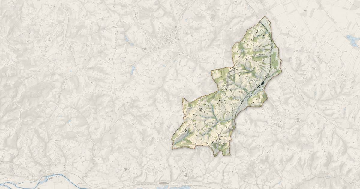 Portrait cartographique de Misson : relief, eau, forêts, bâti et voies, calculés à partir des données de l'IGN