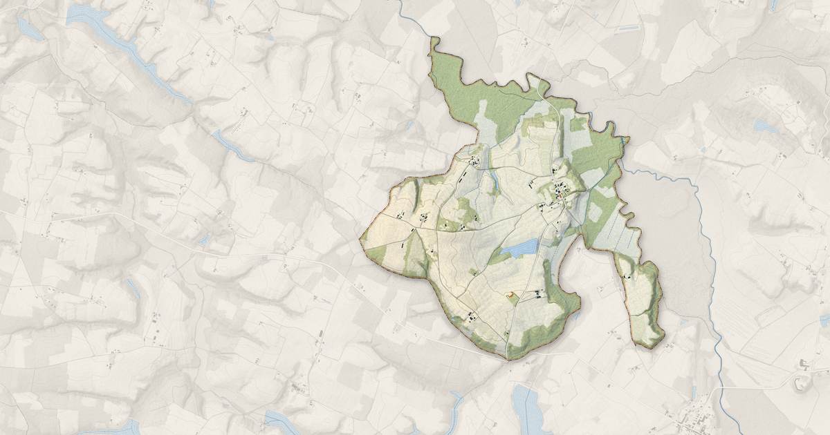 Portrait cartographique de Montégut : relief, eau, forêts, bâti et voies, calculés à partir des données de l'IGN
