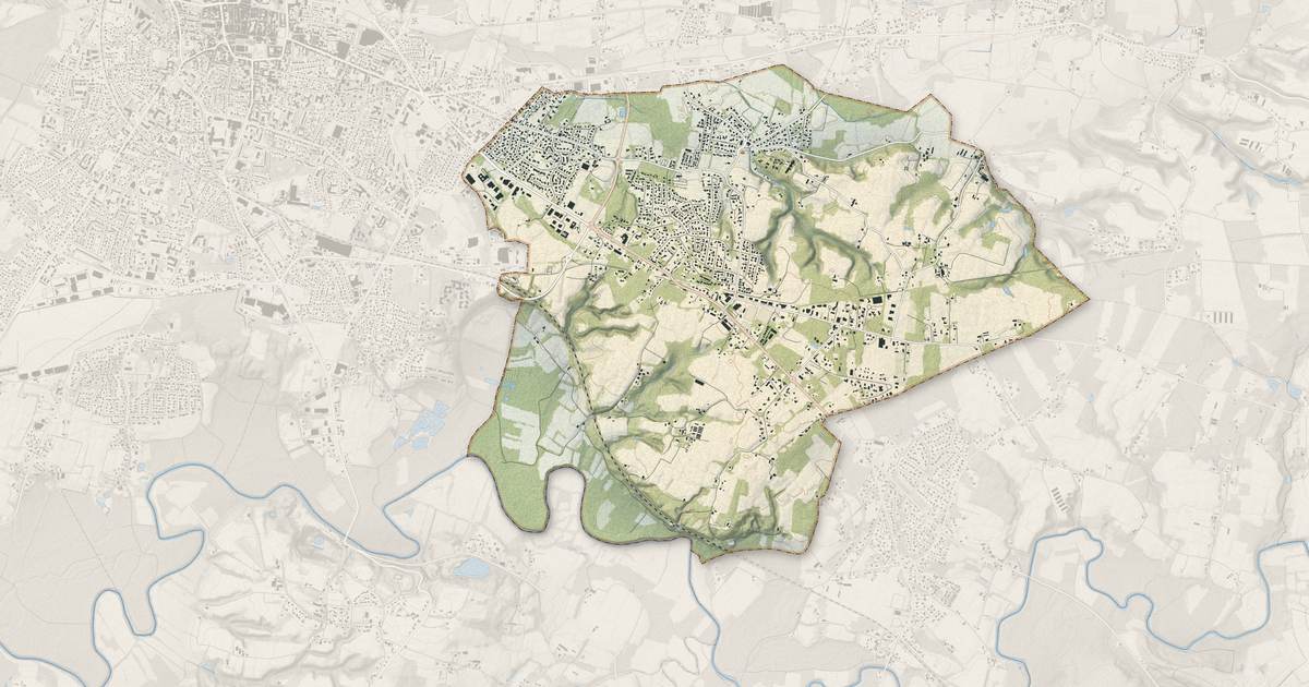 Portrait cartographique de Narrosse : relief, eau, forêts, bâti et voies, calculés à partir des données de l'IGN