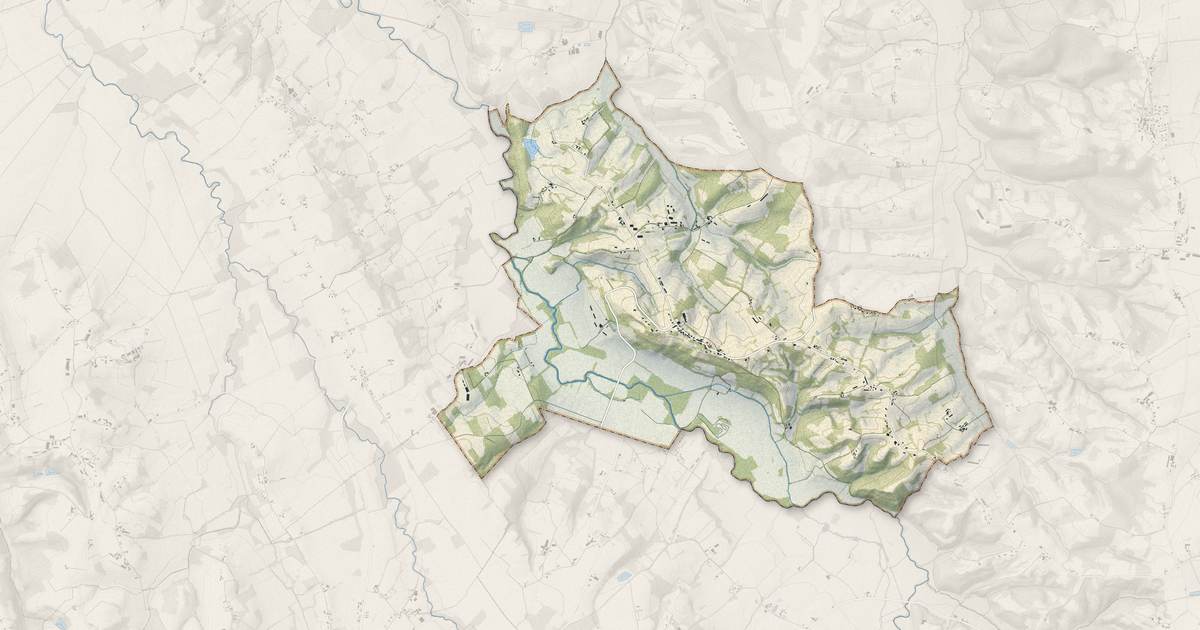 Portrait cartographique de Pimbo : relief, eau, forêts, bâti et voies, calculés à partir des données de l'IGN