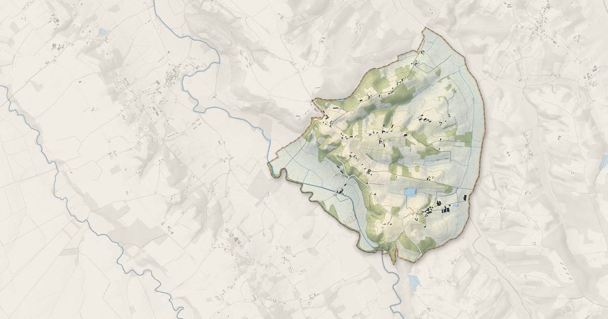 Portrait cartographique de Puyol-Cazalet : relief, eau, forêts, bâti et voies, calculés à partir des données de l'IGN
