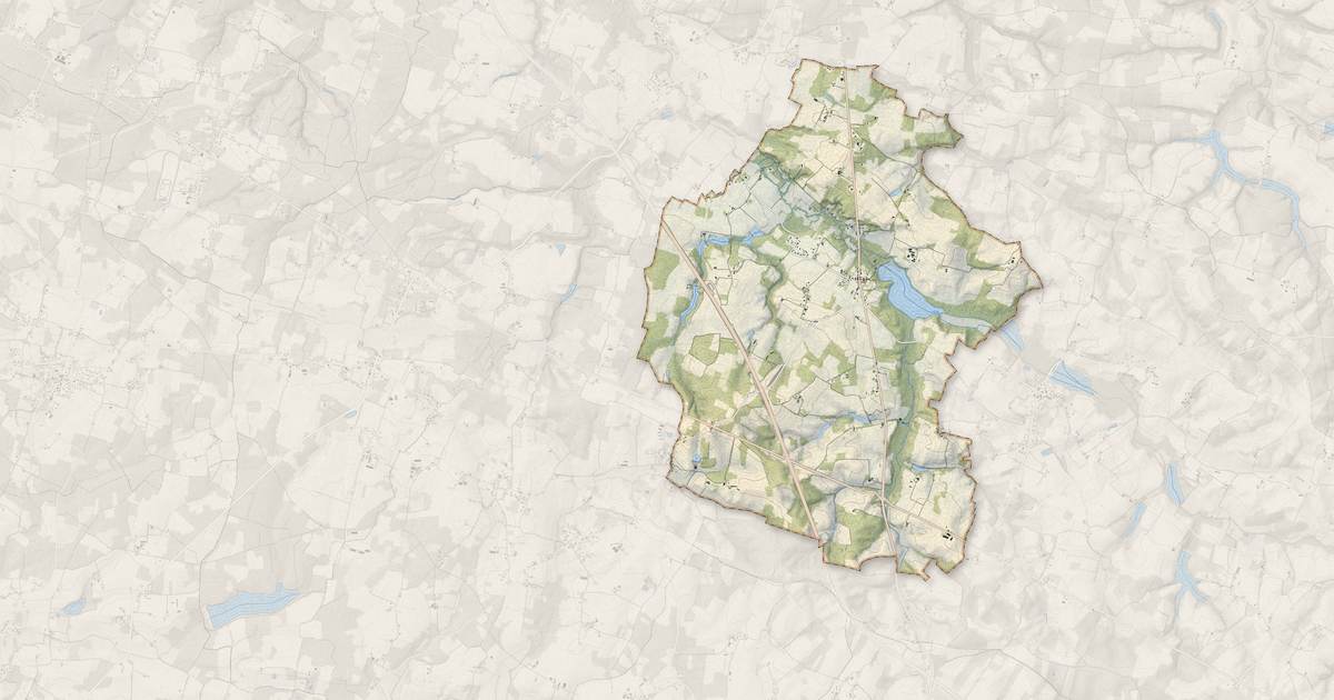 Portrait cartographique de Saint-Gein : relief, eau, forêts, bâti et voies, calculés à partir des données de l'IGN