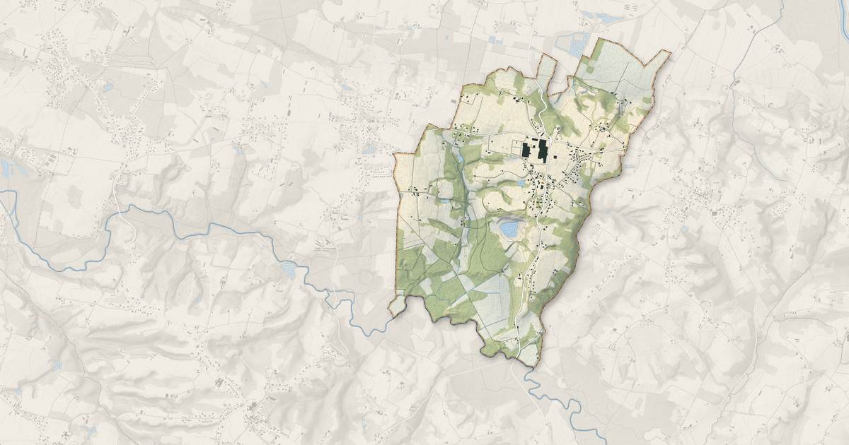 Portrait cartographique de Saint-Geours-d'Auribat : relief, eau, forêts, bâti et voies, calculés à partir des données de l'IGN