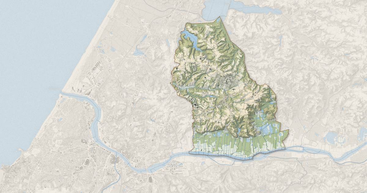 Portrait cartographique de Saint-Martin-de-Seignanx : relief, eau, forêts, bâti et voies, calculés à partir des données de l'IGN