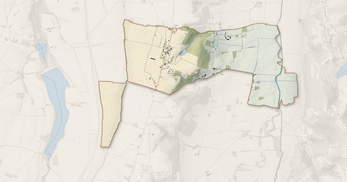 Portrait cartographique de Sarron : relief, eau, forêts, bâti et voies, calculés à partir des données de l'IGN