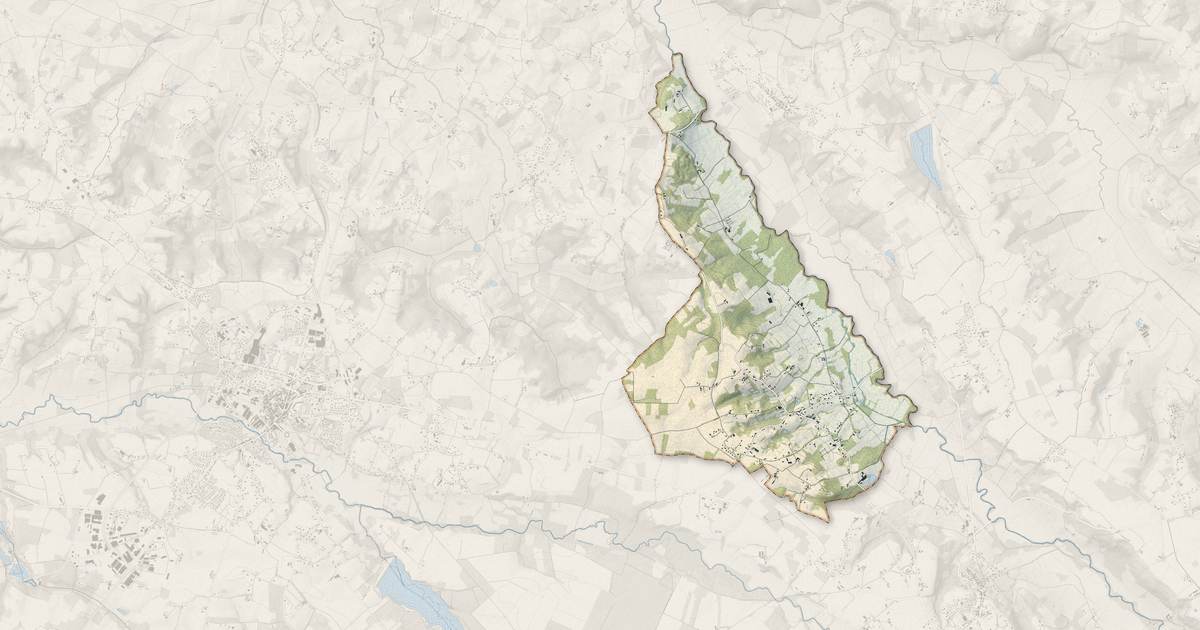 Portrait cartographique de Serres-Gaston : relief, eau, forêts, bâti et voies, calculés à partir des données de l'IGN