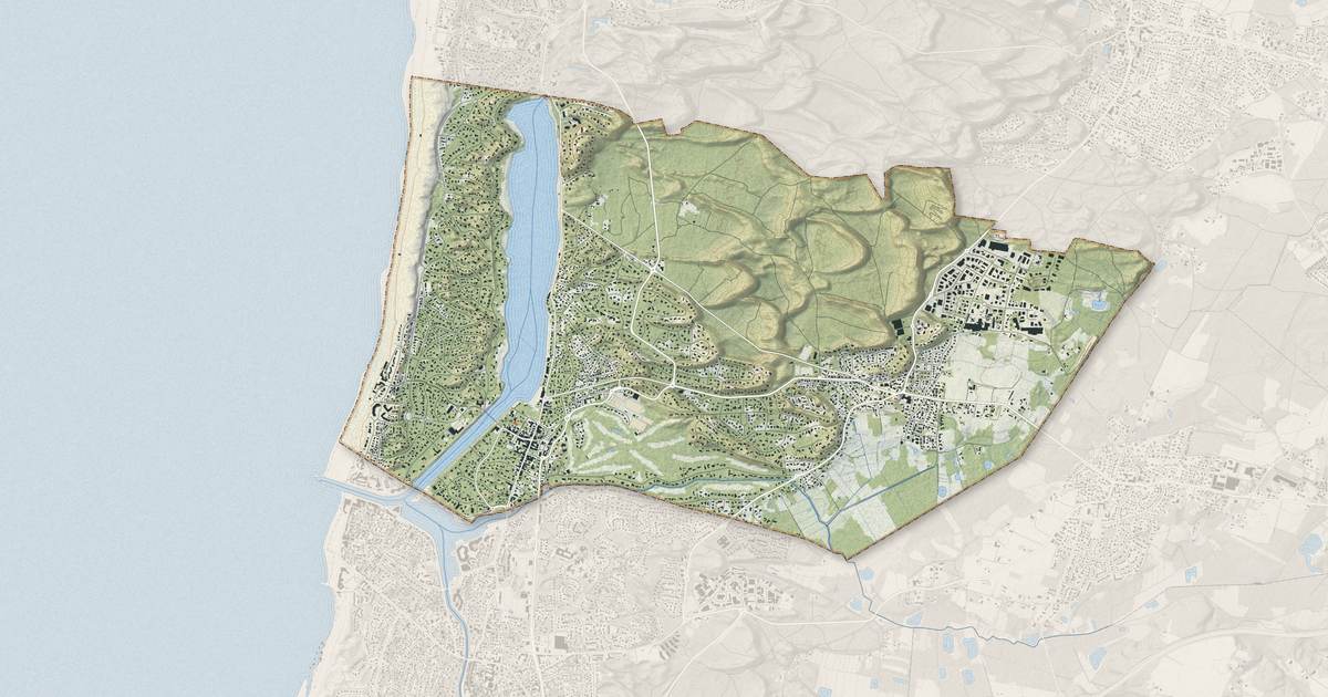Portrait cartographique de Soorts-Hossegor : relief, eau, forêts, bâti et voies, calculés à partir des données de l'IGN